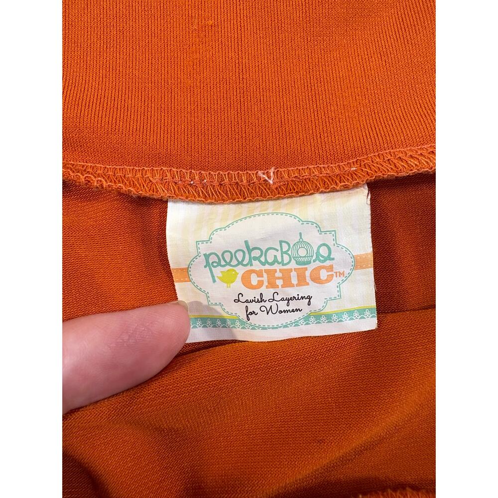 Peekaboo Chic Orange Ruffled Slip Skirt Extender Size L/XL - Picture 5 of 6